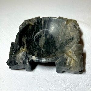 Vintage HAND-CARVED ALABASTER Ashtray or trinket dish
Aztec or Mayan Designs